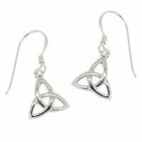 925 Sterling Silver Drop Earrings – Open Triquetra...
