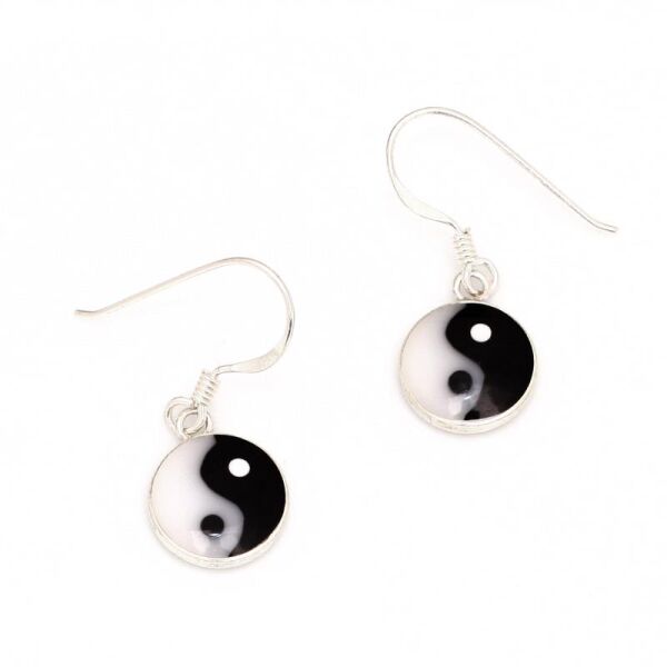 925 silver earrings Yin and Yang