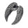 Stainless Steel Pendant – Blackened Vemir Double Wings