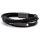 Lederarmband mit Gravurplatte - PVD-Schwarz