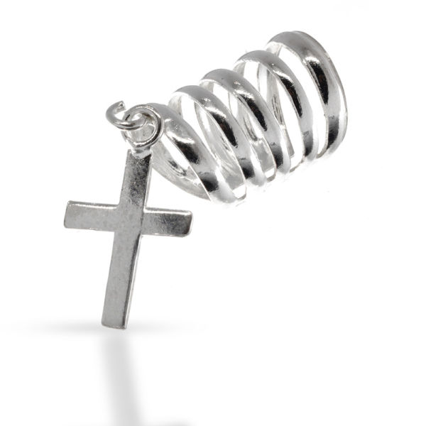 Silberohrklemme mit Kreuz