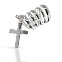 Silberohrklemme mit Kreuz