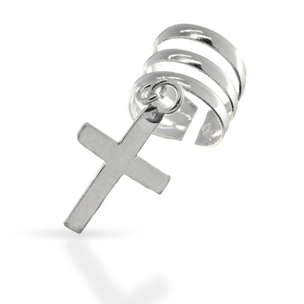 Silberohrklemme mit Kreuz