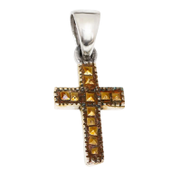 925 Sterling Silberanhänger - Kreuz mit Makasit "Hennes"