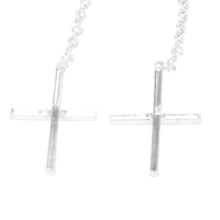 Ohrstecker 925er Sterling Silber- Kreuz mit Kette