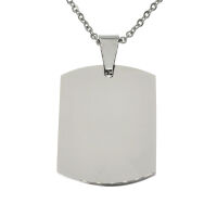Edelstahlanhänger - Dogtag Gravurplatte Stahl
