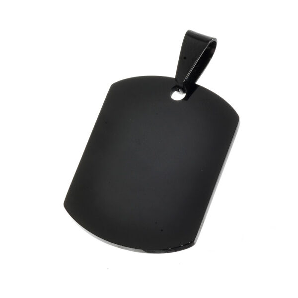 Stainless Steel Pendant - Dog Tag Engraving Plate PVD-Black