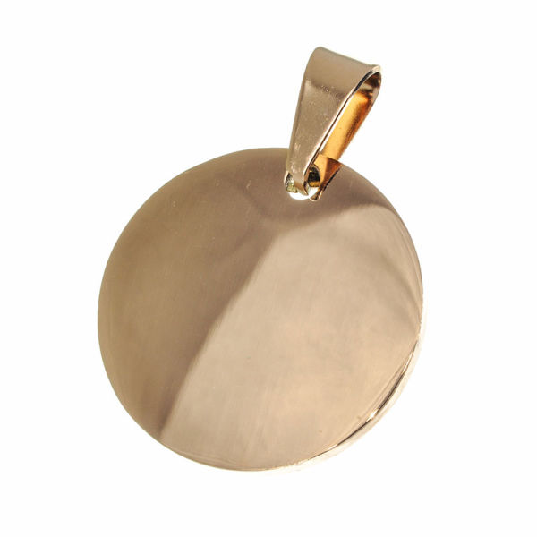 Stainless Steel Pendant- Round Engraving Plate Rosegold