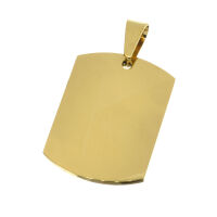 Stainless Steel Pendant - Dog Tag Engraving Plate PVD-Gold