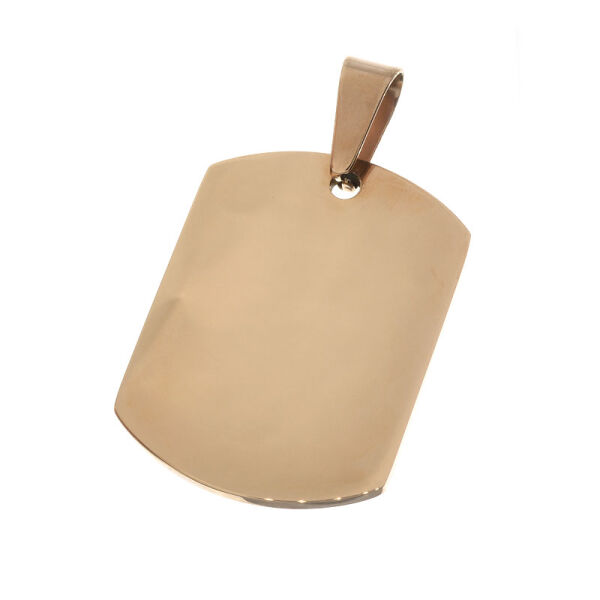 Edelstahlanhänger - Dogtag Gravurplatte PVD-Rosegold