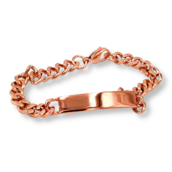 Edelstahlarmband mit Gravurplatte 19 cm Rose