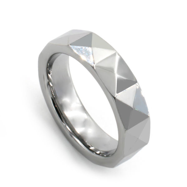 Wolframring 5mm Facettenschliff 9,5