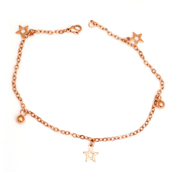Stainless Steel Anklet - Stars "Night Sky" PVD-Roségold