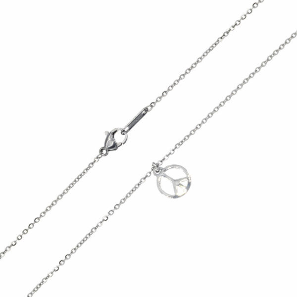 Edelstahlkette mit Anhänger Friedenssymbol Peace Stahl
