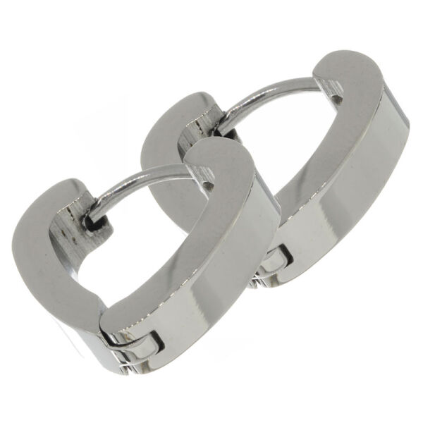 Stainless steel Hoop Earring - Heart, Steel finish