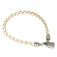 Lederarmband mit Edelstahl Schwarz