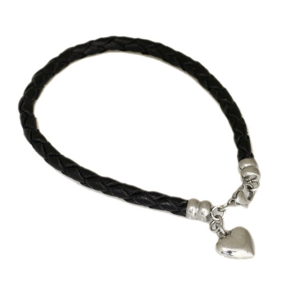 Lederarmband mit Edelstahl Braun