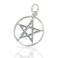 Small Erde Pentagram Pendant in a Circle in 925 Sterling...