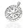 Vegvisir Pendant with Broad Rune Frame in 925 Sterling Silver