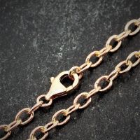 4 mm breit - 1 mm dick Bronzekette - Ankerkette PVD-Rosegold