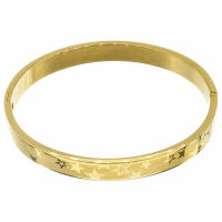 Edelstahlarmreifen oval Sterne ca. 68 x 59 x 8 x 2 mm gold