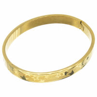 Edelstahlarmreifen oval Sterne ca. 68 x 59 x 8 x 2 mm gold
