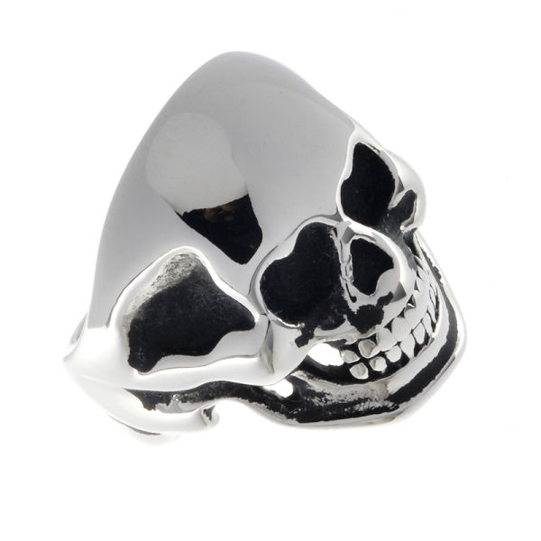 Edelstahlring - Totenkopf poliert 75 (23,7 Ø) 15 US