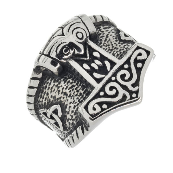 Edelstahlring - Mjölnir mit Keltischer Knoten 73 (23,1 Ø) 14 US