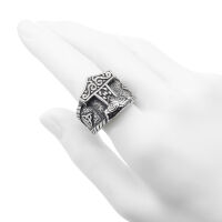 Edelstahlring - Mjölnir mit Keltischer Knoten 73 (23,1 Ø) 14 US