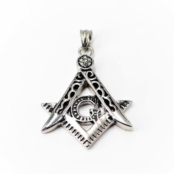 Edelstahlanhänger - Freimaurer Zirkel