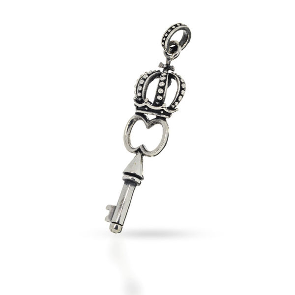 925 Sterling Silberanhänger - Schlüssel mit Krone "Finja"