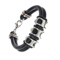 Vinyl Bracelet with Stainless Steel Elements