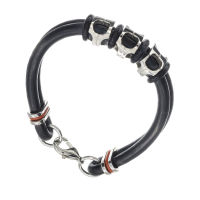 Vinyl Bracelet with Stainless Steel Elements
