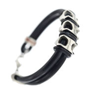 Vinyl Bracelet with Stainless Steel Elements