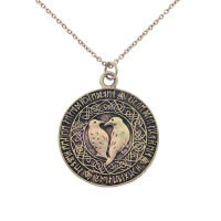 Bronze Anhänger - Odins Raben Runenkreis