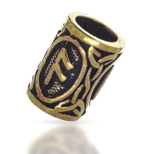 Bronze Bartperle - Futhark ANSUZ