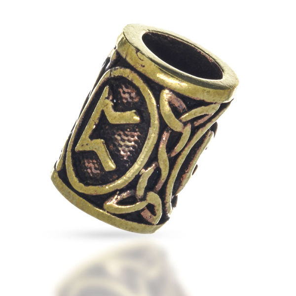 Bronze Beard Bead - Futhark PERTHRO