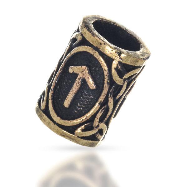 Bronze Bartperle - Futhark TIWAZ