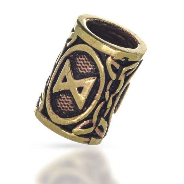 Bronze Bartperle - Futhark DAGAZ