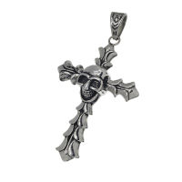 Kreuz mit Totenkopf Anhänger aus Edelstahl