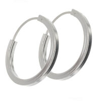 925 Sterling Silber Creolen FLACH