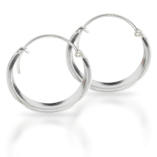 925 Sterling Silver ROUND Hoop Earrings 10mm