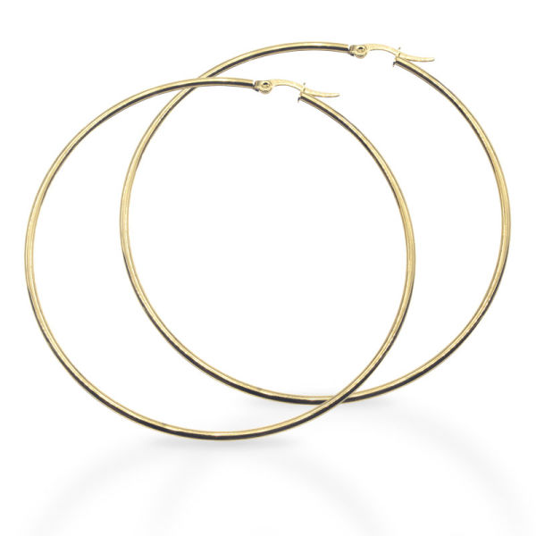 Stainless Steel Earrings - Hoops - PVD Gold - 20 mm