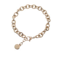 Edelstahlarmband mit Plakette - PVD-Roségold