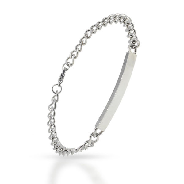 Edelstahlarmkette mit Gravurplatte