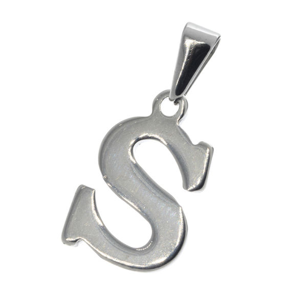 Stainless steel pendant - Alphabet S
