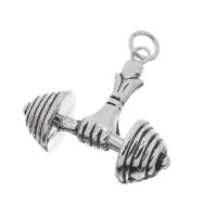 Stainless Steel Pendant - Hand and Dumbbell