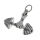 Stainless steel pendant - hand with dumbbell "Flex"