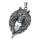 Edelstahlanhänger - Wolf mit lila Stein 74 mm