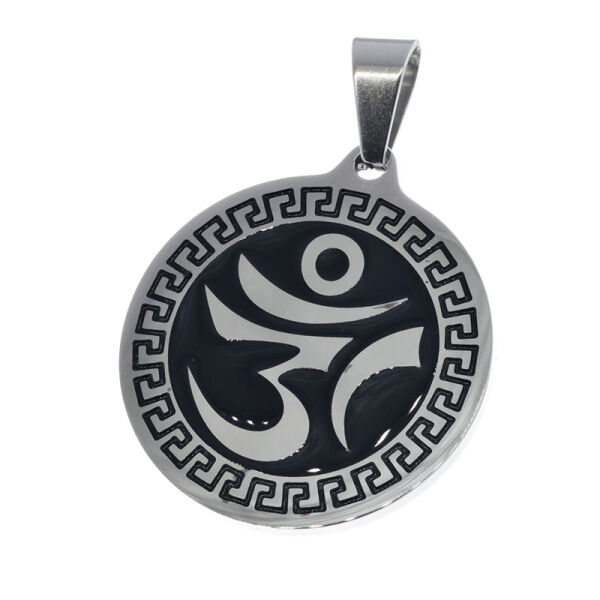 Edelstahlanhänger - Om Amulett 30mm